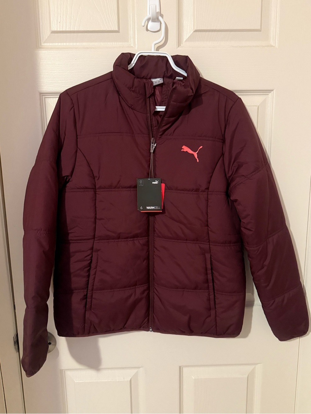 Puma Burgundy Jacket with White Logo Tag